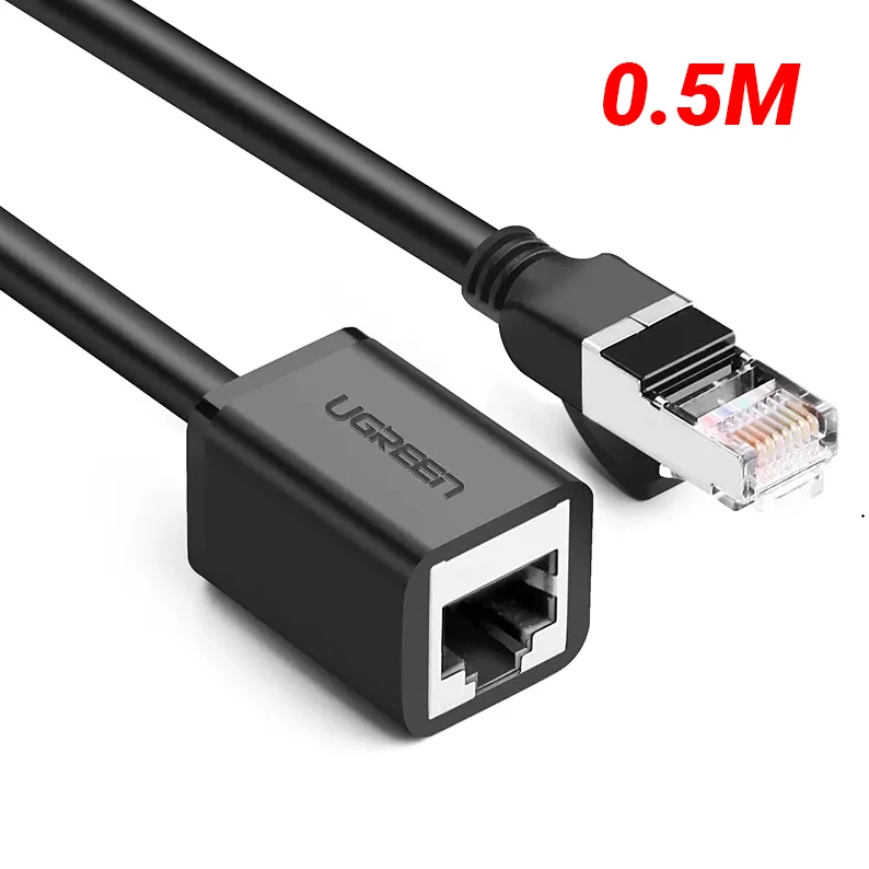 Dây mạng Cat6 UTP, màu đen, nối dài 0.5 M Ugreen (11278)