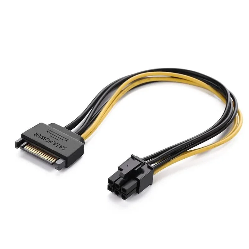 Dây nguồn 1 chiều SATA 15 chân sang PCI-E 6 chân dài 20cm Ugreen (10635) — ảnh 2