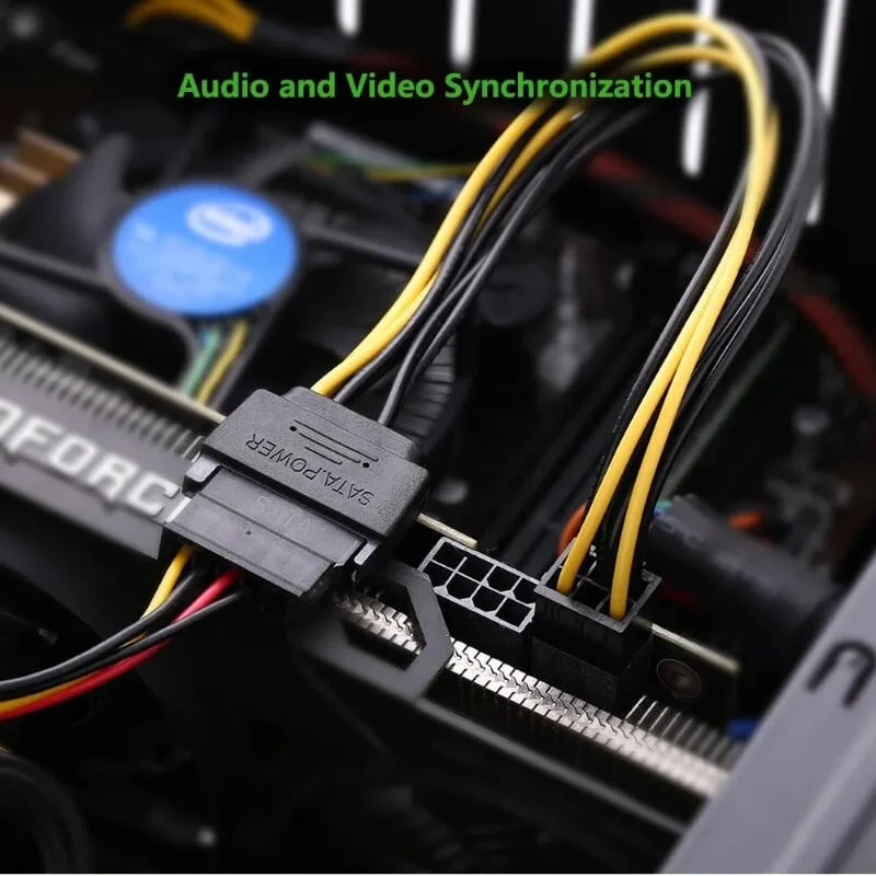Dây nguồn 1 chiều SATA 15 chân sang PCI-E 6 chân dài 20cm Ugreen (10635)