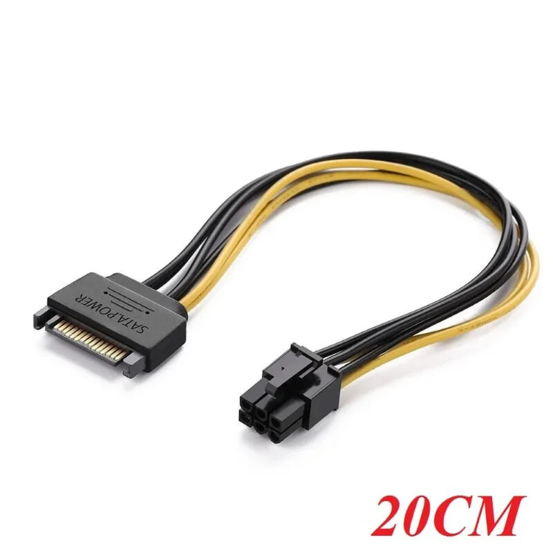 Dây nguồn 1 chiều SATA 15 chân sang PCI-E 6 chân dài 20cm Ugreen (10635)