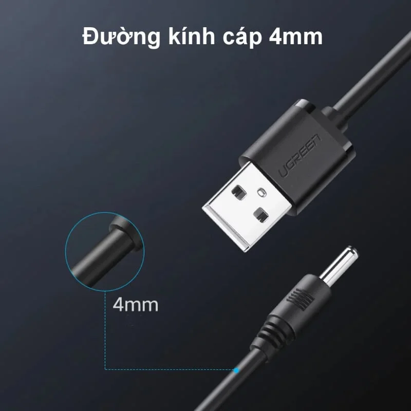 Dây nguồn 1 chiều USB 2.0 sang đầu cái 3.5mm Ugreen (10376) — ảnh 4
