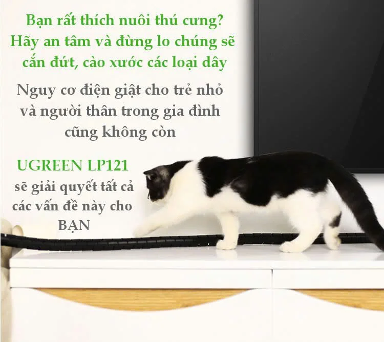 Dây ống xoắn bảo vệ dây cáp chống rối dài 1.5m UGREEN LP121 30818 — ảnh 8