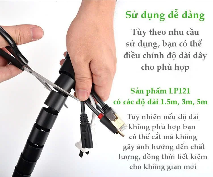 Dây ống xoắn bảo vệ dây cáp chống rối dài 1.5m UGREEN LP121 30818 — ảnh 10