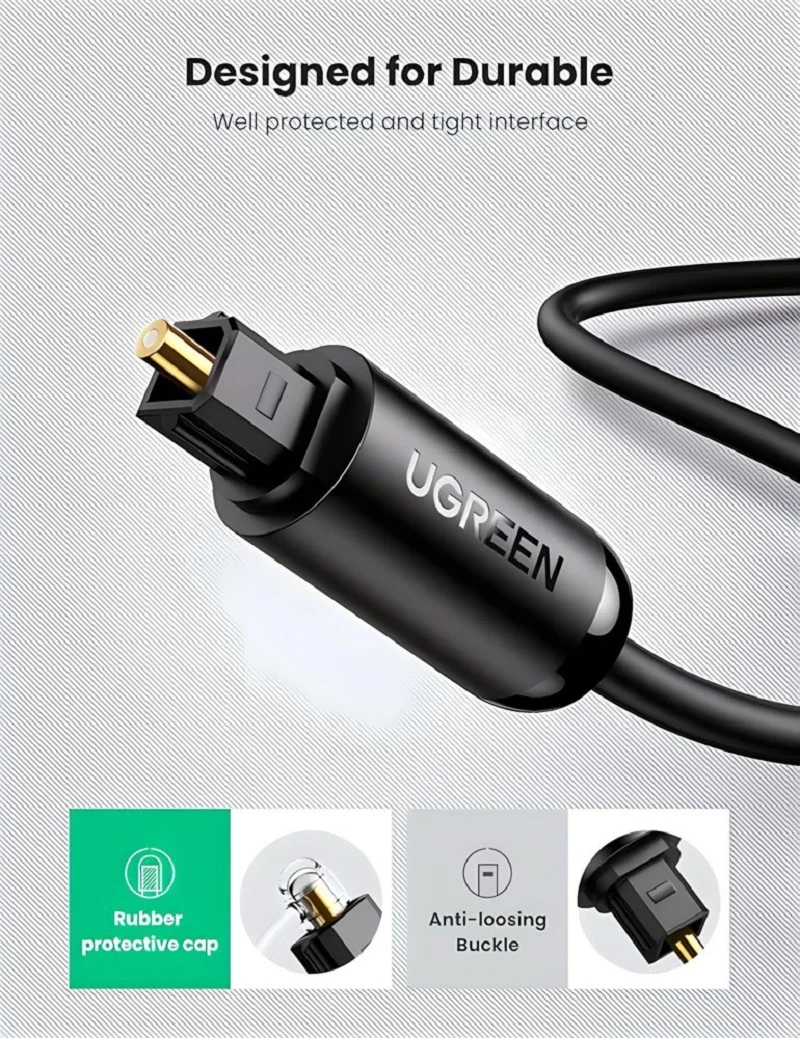 Dây quang âm thanh Toslink, dài 2M Ugreen (70892) — ảnh 7