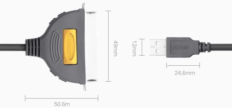 Dây USB 2.0 sang IEEE1284 Parallel Printer CR124, dài 1M Ugreen (30226) — ảnh 2