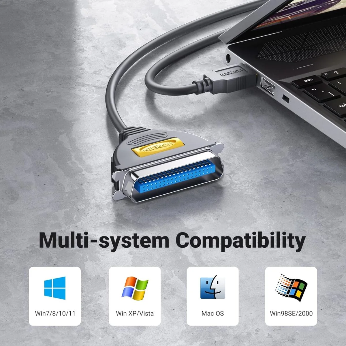 Dây USB 2.0 sang IEEE1284 Parallel Printer CR124, dài 1M Ugreen (30226)