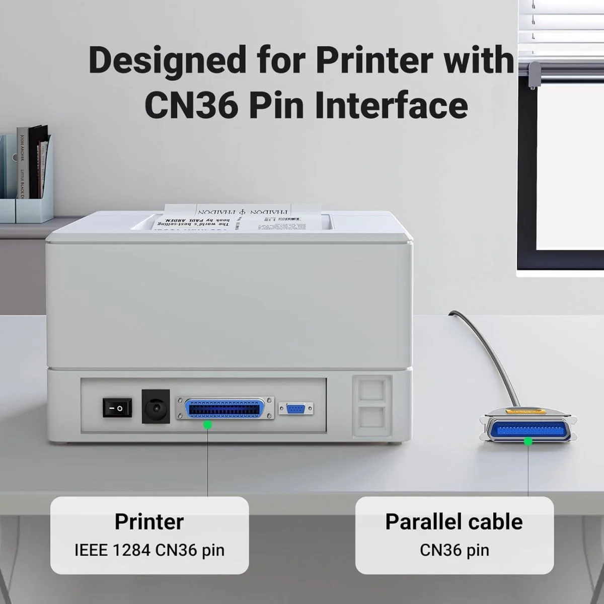 Dây USB 2.0 sang IEEE1284 Parallel Printer CR124, dài 1M Ugreen (30226)
