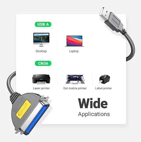 Dây USB 2.0 sang IEEE1284 Parallel Printer CR124, dài 3M Ugreen (30228) — ảnh 13