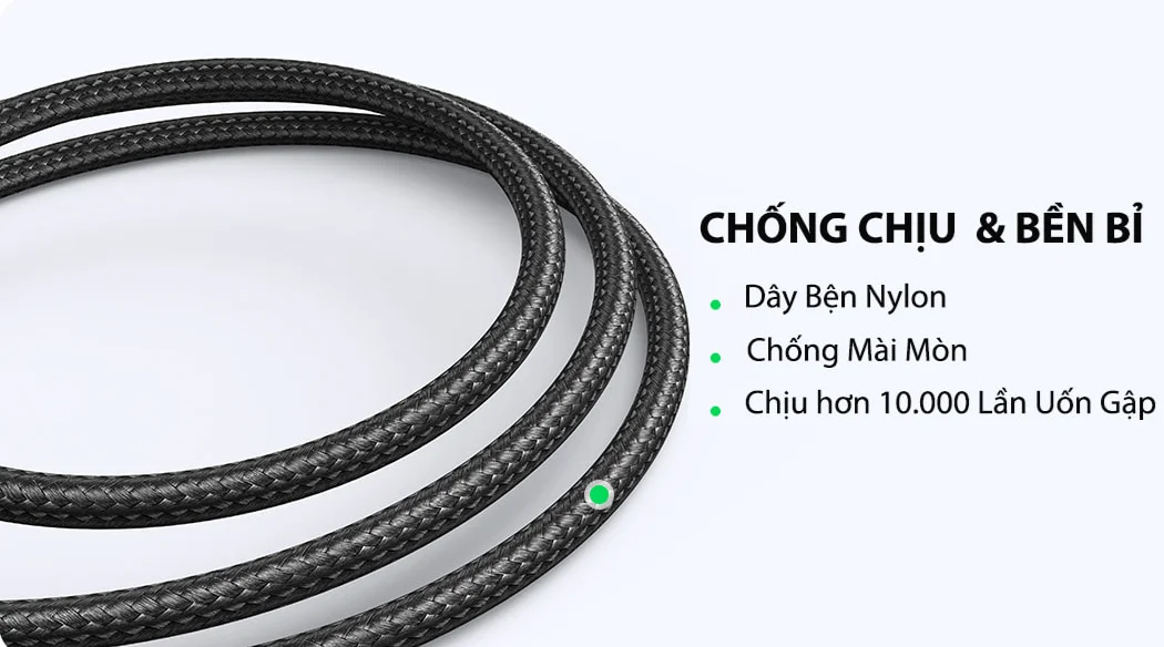 Dây USB Type A sang Type C màu đen dài 0.25M Ugreen 60124 US288