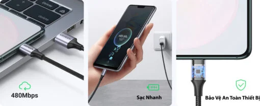 Dây USB Type A sang Type C màu đen dài 1M Ugreen 60126 US288 — ảnh 9
