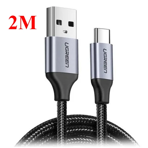 Dây USB Type A sang Type C màu đen dài 2M Ugreen 60128 US288