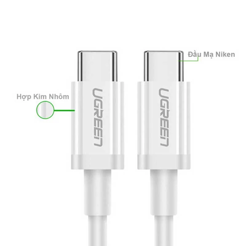 Dây USB Type-C sang USB Type-C dài 0.5M Ugreen 60517 — ảnh 2