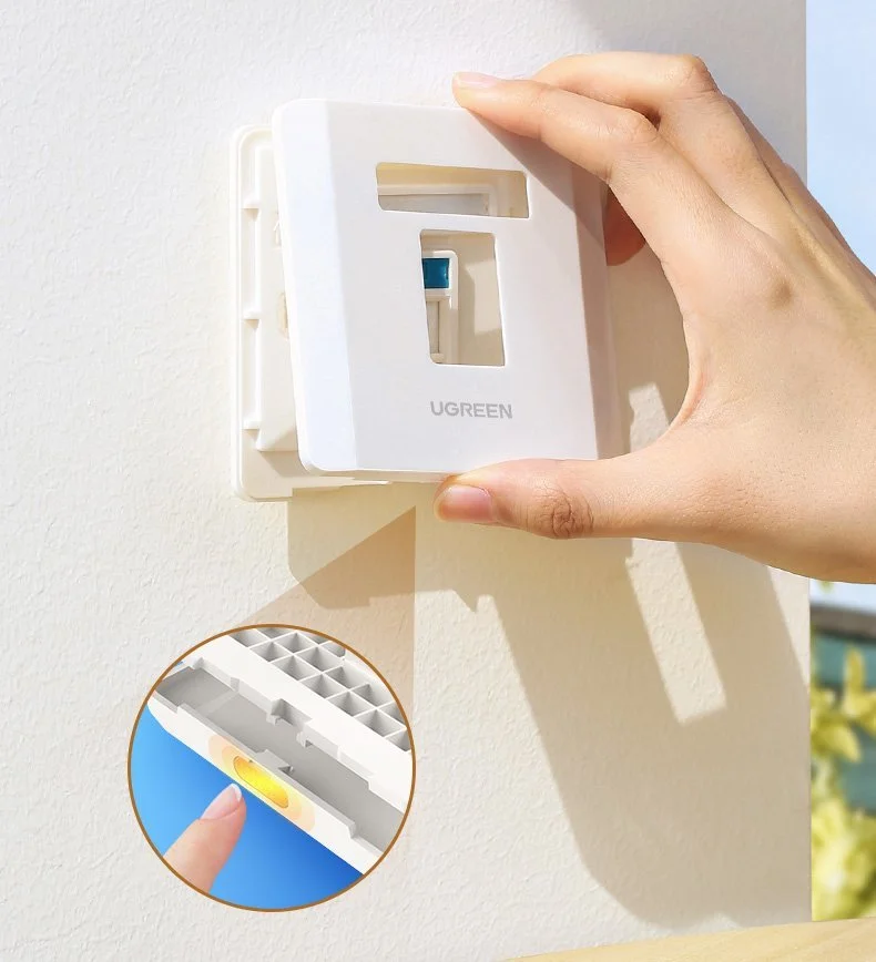 Đế RJ45 âm tường bằng nhựa màu trắng Ugreen (80180) — ảnh 3