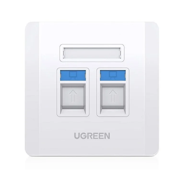Đế RJ45 và RJ11 âm tường bằng nhựa màu trắng Ugreen (80182)