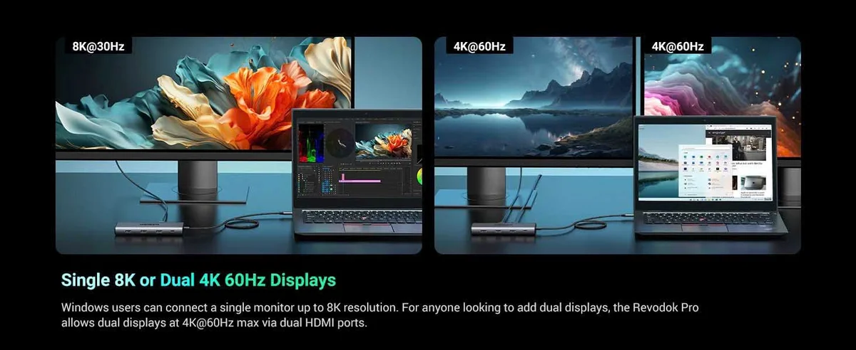 Docking Station 10 in 1 Type-C Thunderbolt Revodok Pro 210 ra HDMI, USB, LAN, SD/TF, PD Ugreen 15534