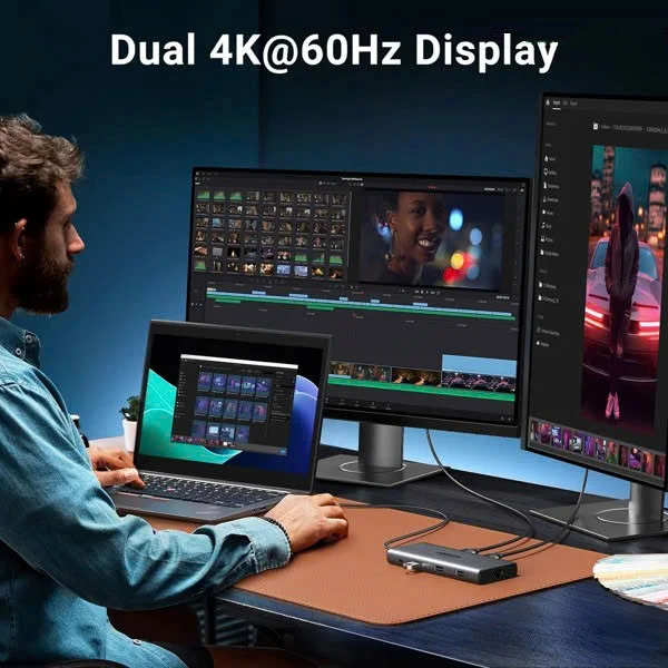 Docking Station 10 in 1 Type-C Thunderbolt Revodok Pro 210 ra HDMI, USB, LAN, SD/TF, PD Ugreen 15534 — ảnh 3