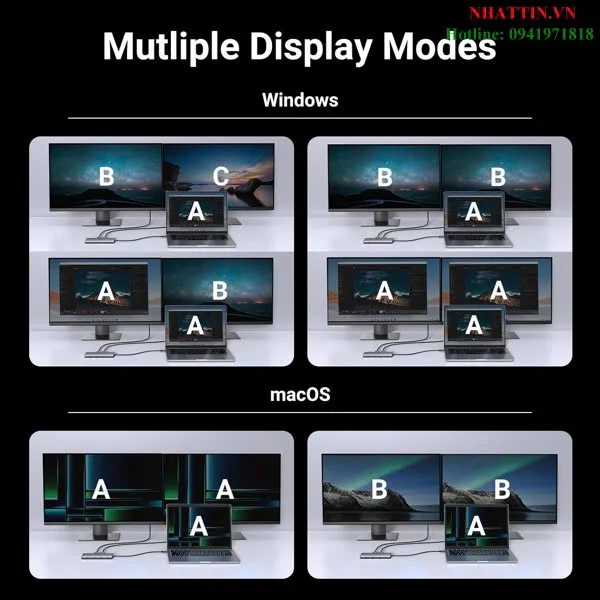 Docking Station 10 in 1 Type-C Thunderbolt Revodok Pro 210 ra HDMI, USB, LAN, SD/TF, PD Ugreen 15534 — ảnh 4
