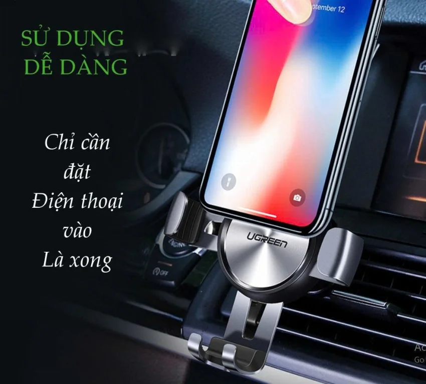 Giá đỡ điện thoại Cắm khe gió điều hòa trên xe hơi kích thước từ 4.7 đến 6.5 inch UGREEN LP130 50564