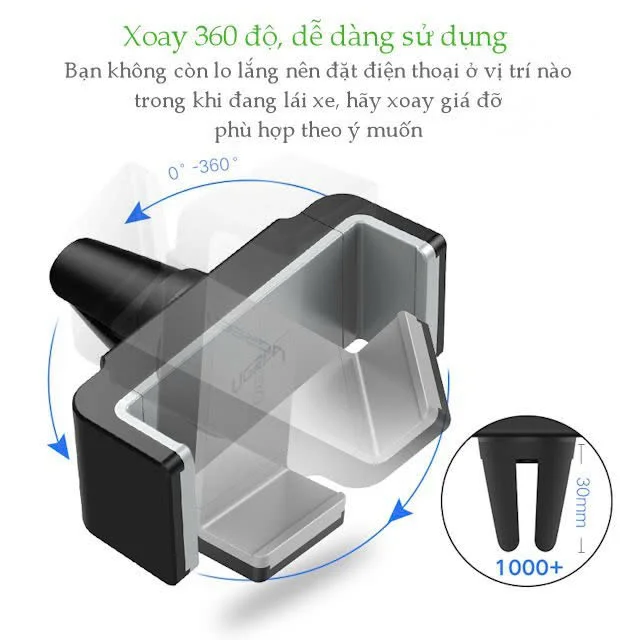 Giá đỡ điện thoại ô tô UGREEN 30283 Kẹp khe gió điều hòa — ảnh 4