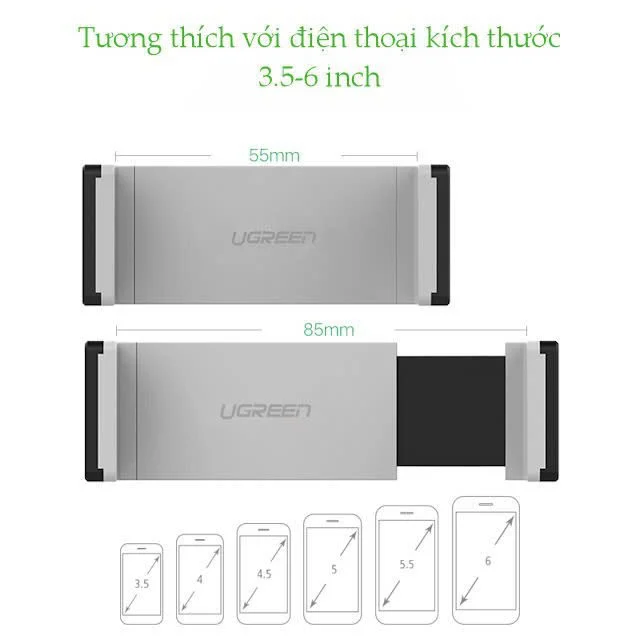 Giá đỡ điện thoại ô tô UGREEN 30283 Kẹp khe gió điều hòa — ảnh 7