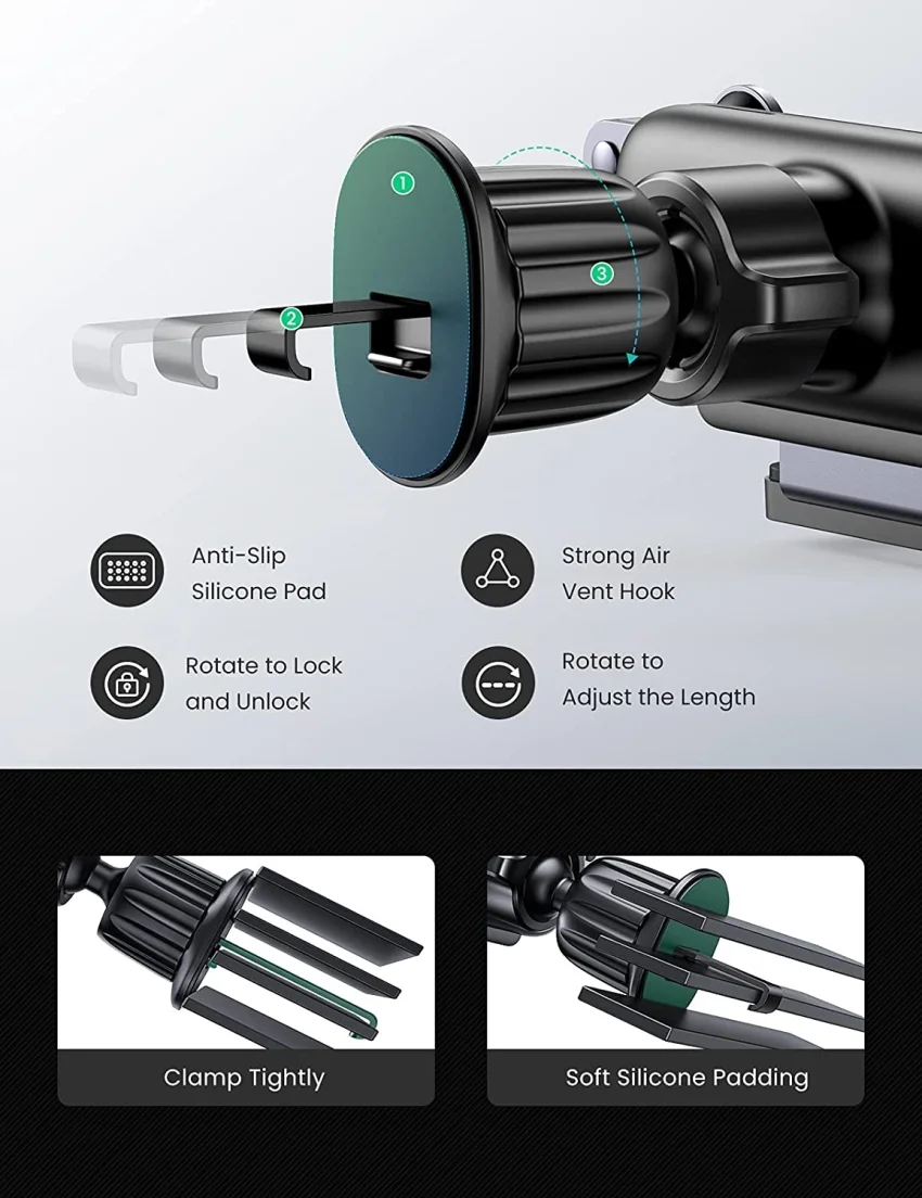 Giá đỡ điện thoại trên ô tô – Góc xoay 360 độ UGREEN 10996