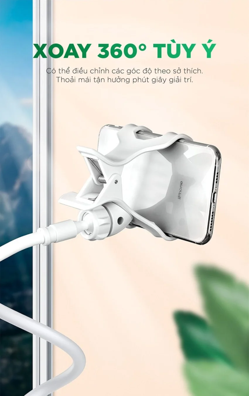 Giá đỡ điện thoại UGREEN LP113 kẹp bàn, cổ nghỗng, xoay 360 độ — ảnh 6