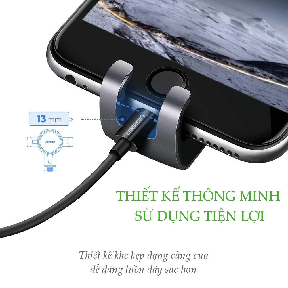 Giá đỡ điện thoại UGREEN LP130 Cắm khe gió điều hòa trên xe hơi kích thước từ 4.7 đến 6.5 inch