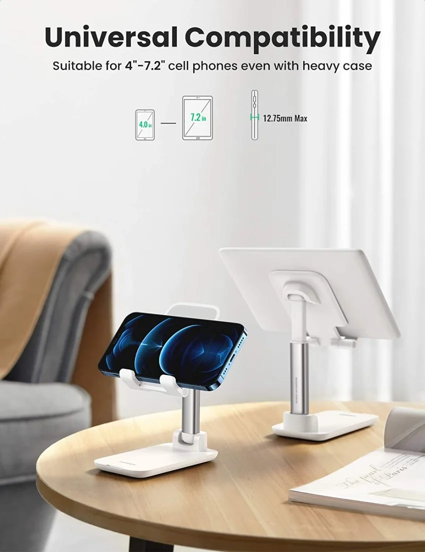 Giá đỡ điện thoại UGREEN LP373 gấp gọn, mặt đệm silicon chống trầy xước — ảnh 3
