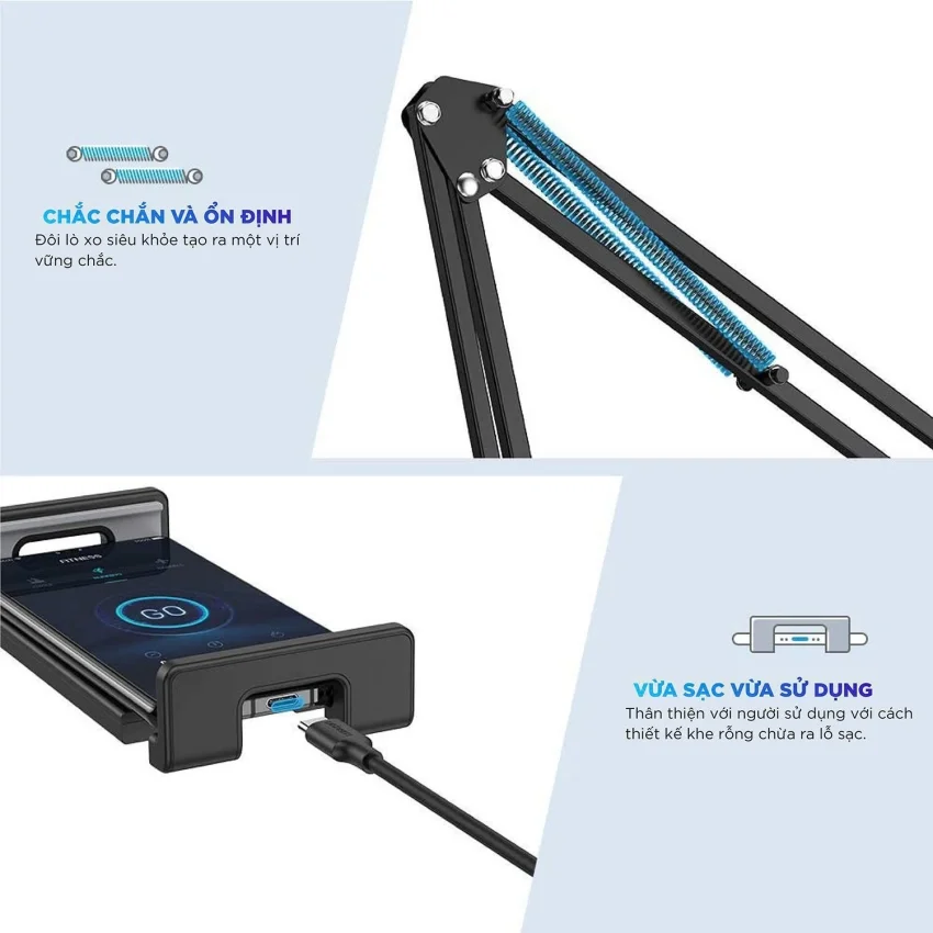 Giá đỡ kẹp bàn cho điện thoại và máy tính bảng Xoay 360 UGREEN LP142 50394 phù hợp 4 - 12.9inch