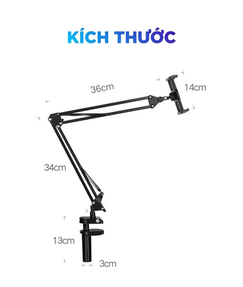 Giá đỡ kẹp bàn cho điện thoại và máy tính bảng Xoay 360 UGREEN LP142 50394 phù hợp 4 - 12.9inch — ảnh 5