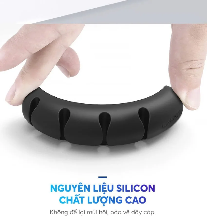 Giá đỡ kẹp dây sạc điện thoại dây âm thanh dây cáp mạng 4 khe cài UGREEN LP208 50257