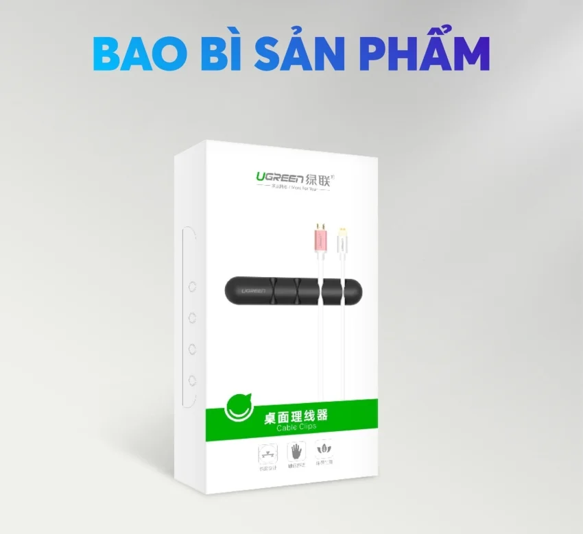 Giá đỡ kẹp dây sạc điện thoại dây âm thanh dây cáp mạng 4 khe cài UGREEN LP208 50257