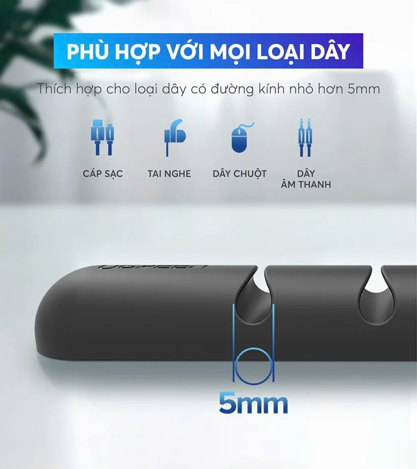 Giá đỡ kẹp dây sạc điện thoại dây âm thanh dây cáp mạng 7 khe cài UGREEN LP208 50320 — ảnh 6