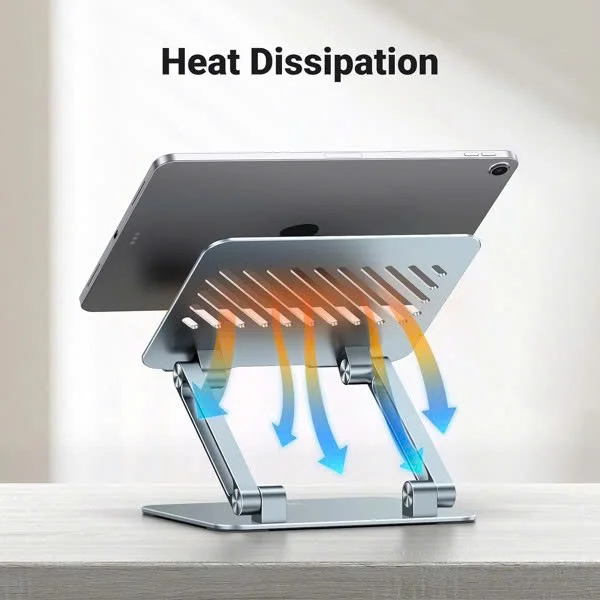 Giá đỡ máy tính bảng để bàn chất liệu thép có thể gấp gọn, màu ghi Ugreen (90396)
