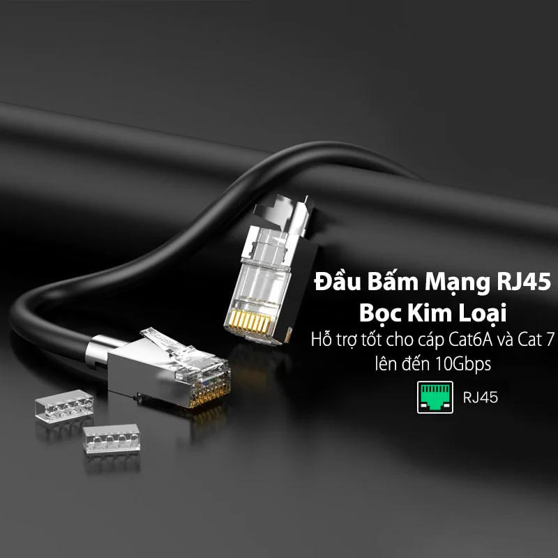 Hạt mạng RJ45 Cat6a/Cat7 gói 10pcs chính hãng Ugreen 70316 cao cấp