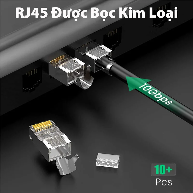 Hạt mạng RJ45 Cat6a/Cat7 gói 10pcs chính hãng Ugreen 70316 cao cấp