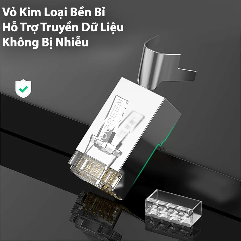 Hạt mạng RJ45 Cat6a/Cat7 gói 10pcs chính hãng Ugreen 70316 cao cấp