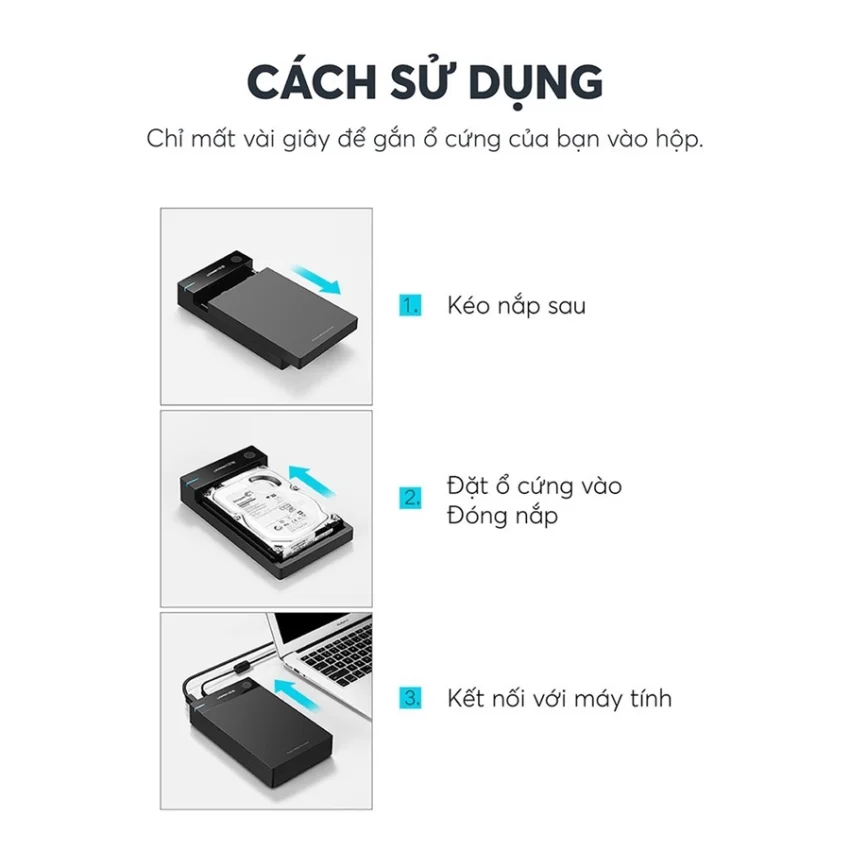 HDD BOX 3,5 SATA USB 3.0 Hỗ Trợ HDD 10TB UGREEN (50422) — ảnh 6