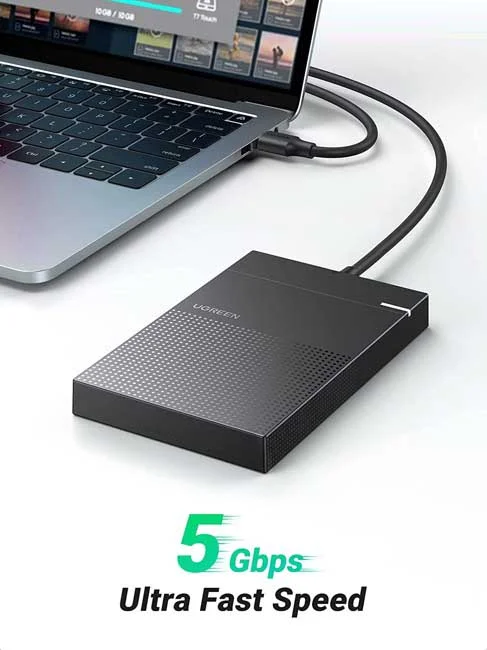 Hộp đựng ổ cứng 2,5 inch USB Type-A 3.0 chính hãng Ugreen 30719 cao cấp Cáp liền — ảnh 3