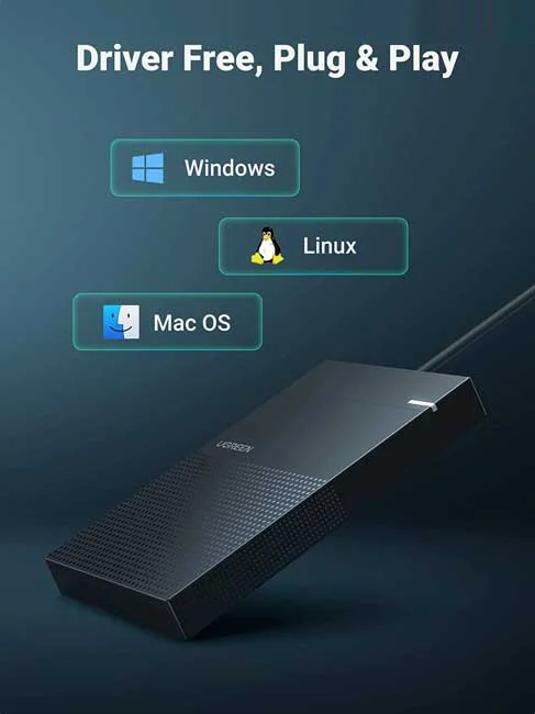 Hộp đựng ổ cứng 2,5 inch USB Type-A 3.0 chính hãng Ugreen 30719 cao cấp Cáp liền