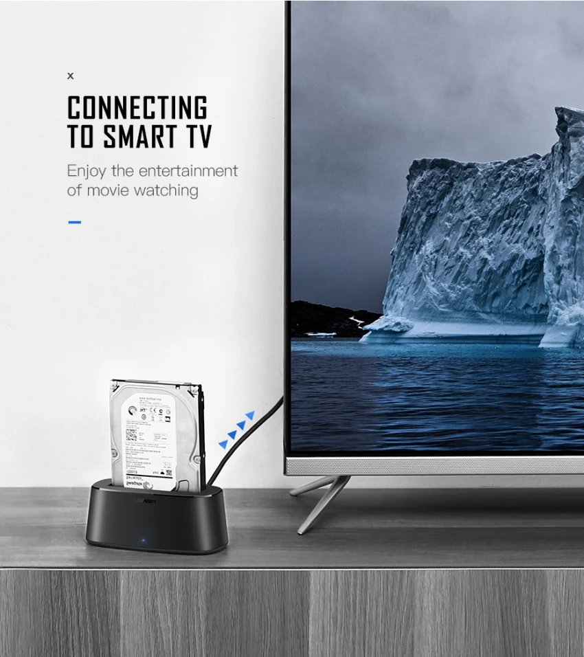 Hộp đựng ổ cứng Docking 2.5/3.5inch Sata/USB 3.0 hỗ trợ 12TB chính hãng Ugreen 50740 cao cấp