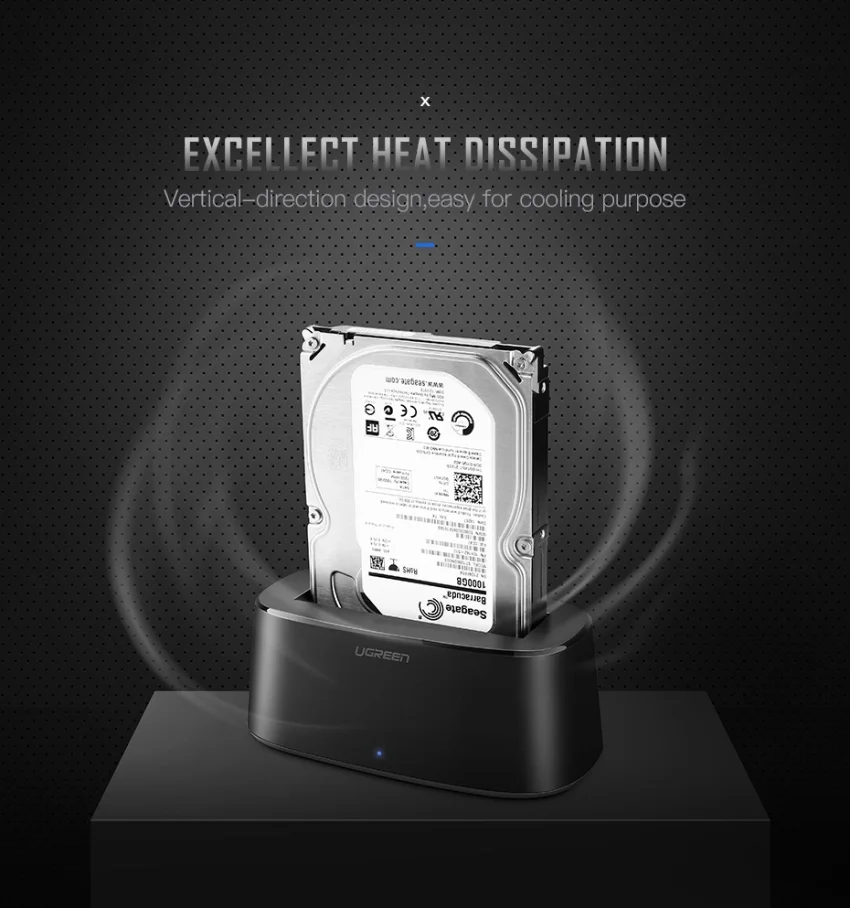 Hộp đựng ổ cứng Docking 2.5/3.5inch Sata/USB 3.0 hỗ trợ 12TB chính hãng Ugreen 50740 cao cấp