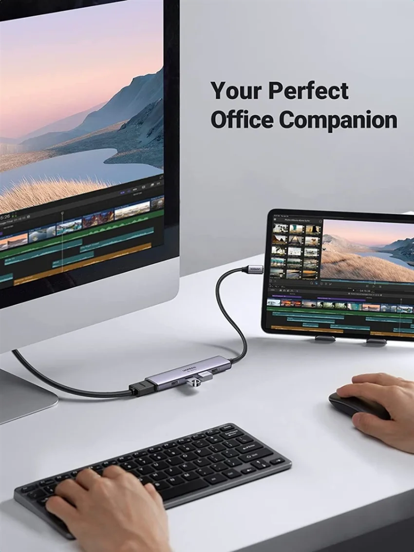 Hub chuyển đổi Type C Ugreen 15600 Sạc PD 100W, HDMI 4K@30Hz, Ethernet, USB 3.0 sang 3 cổng USB-A 3.0, VGA, RJ45 1.0Gbps, SD/TF — ảnh 6