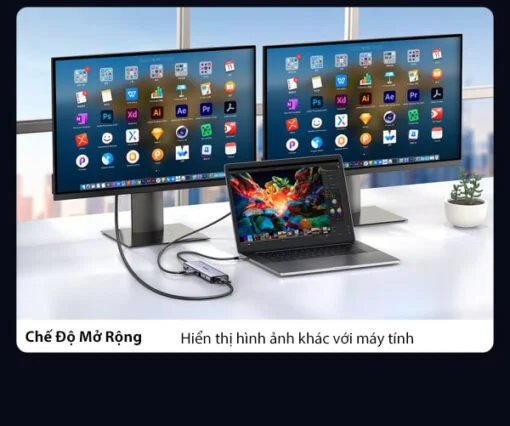HUB chuyển đổi Type C Ugreen 15601 USB-C sang 3xUSB-A 3.0 + HDMI + VGA+ RJ45(LAN) + SD/TF +3.5mm+PD 4K30Hz — ảnh 7