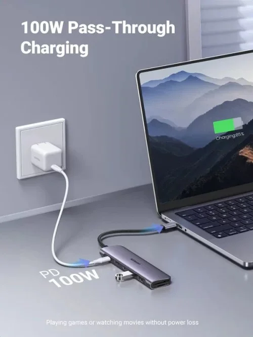 Hub Type-C 7 cổng Ugreen 15214, 2xUSB-A 3.0 +USB-C+HDMI 4K@30Hz + PD 100W — ảnh 6