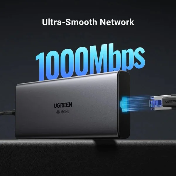 Hub Type C Ugreen 15532 2*USB A3.0 + 1USBA+ 1USB- C+HDMI+RJ45 Gigabit+SD/TF+PD — ảnh 6