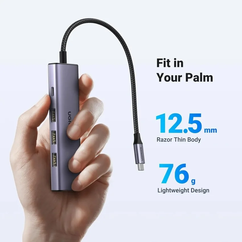 Hub USB-C Ugreen 15597 sạc nhanh 100W, HDMI 4K@60Hz 3 cổng USB-A 3.0, HDM, USB-C — ảnh 4
