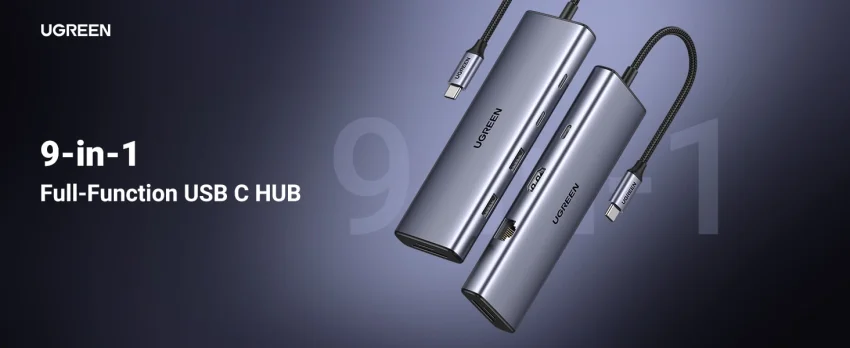 Hub USB Type-C sang HDMI 4K@60Hz Ugreen 15375 Lan 1Gbps, Type-C, USB 3.0, SD/TF Sạc PD 100W