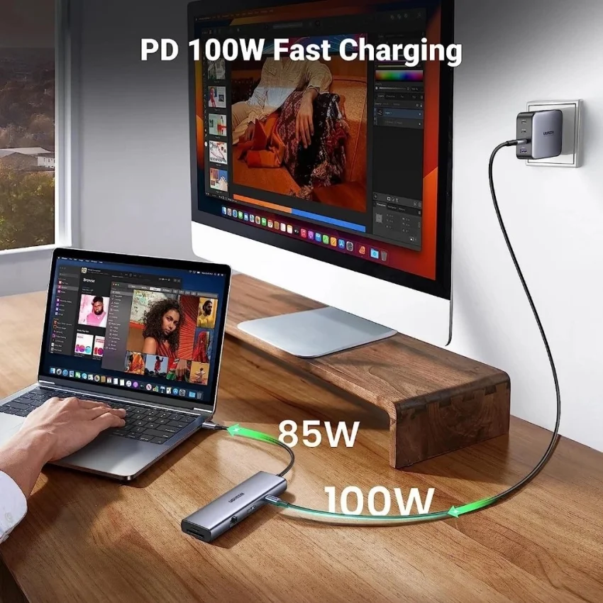 Hub USB Type-C sang HDMI 4K@60Hz Ugreen 15375 Lan 1Gbps, Type-C, USB 3.0, SD/TF Sạc PD 100W — ảnh 6