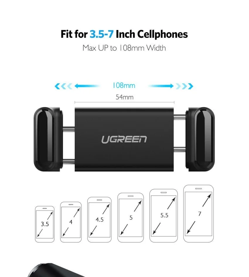 Kẹp điện thoại cài khe gió điều hòa cao cấp UGREEN LP120 10422 Xám — ảnh 9